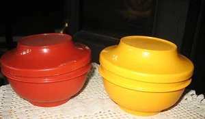 CONTENEDORES TUPPERWARE ANTIGUOS: NARANJA Y AMARILLO CON TAPAS - Imagen 1 de 1