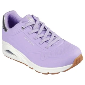 Womens Skechers Uno - Shimmer Away Lilac Lace Up Sneaker Shoes - Picture 1 of 6