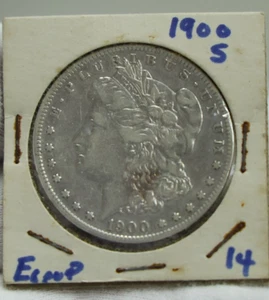 1900 S US Morgan Silver Dollar $1 (Cleaned) F+ - Picture 1 of 2