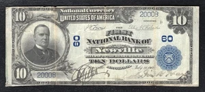 1902 $10 THE FIRST NATIONAL BANK OF NEWVILLE, PA NATIONAL CURRENCY CH. #60 - Picture 1 of 2