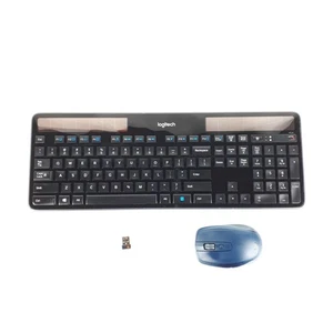Logitech K750 Solar Wireless Keyboard W/Logi MX Anywhere 2S Mouse Combo Dongle - Imagen 1 de 15