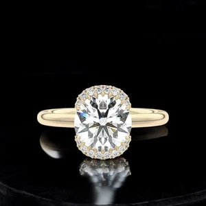 Diamond Ring 14k Yellow Gold 2.15 Carat Round Cut Certified IGI Lab Grown - Picture 1 of 11