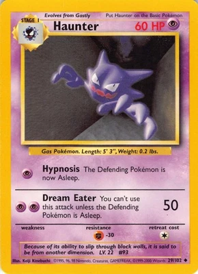 Haunter (029/102) Uncommon Base Set NM Pokemon TCG - Image 1 of 2