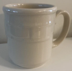 Longaberger Pottery Woven Traditions Cream 12oz Coffee Mug Cup Made In USA- EUC - Picture 1 of 5