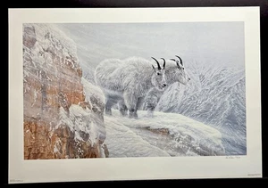 Ron Parker Limited Edition Signed Print "Winter's Fury" Mountain Goats - Bild 1 von 1