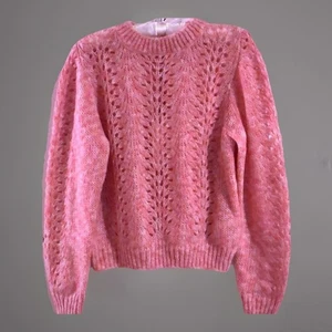 Maglione Topshop Fragola Crema Maglia Aperta Misto Acrilico Mohair Taglia 8 Med Nuovo - Foto 1 di 4