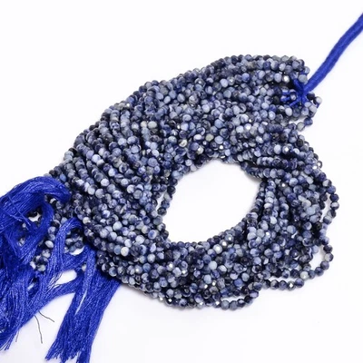 Cuentas facetadas con forma de rondelle de piedras preciosas de zafiro natural hilo de 3 mm 12,5" AB-289 Foto 1 de 2