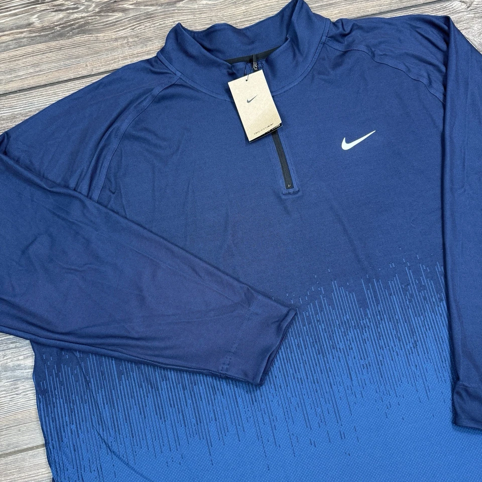 FD5833-410 Nike Golf Tour Dri-FIT ADV Men's 1/4 Zip Shirt Navy Blue Size M