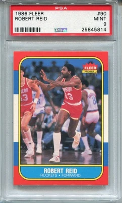 1986 Fleer Robert Reid Card PSA 9 MINT Graded Basketball #90 - Image 1 of 2