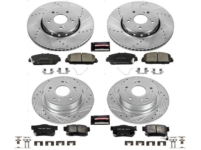 Front and Rear Brake Pad and Rotor Kit For 16 Acura ILX FP72D9 — 第 1/1 张图片