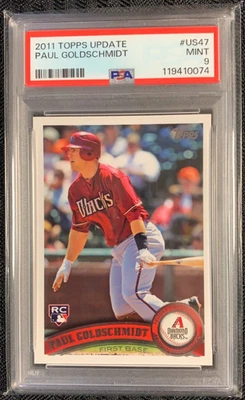 PAUL GOLDSCHMIDT 2011 TOPPS UPDATE #US47 ROOKIE PSA MT 9 DBACKS - Image 1 of 2