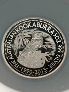 Perth Mint 25th Anniversary 2015 Kookaburra 5oz High Relief 999 Silver Proofcoin - Picture 1 of 7