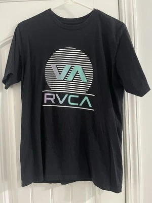 Camiseta negra RVCA Boys Fit XL con lila y verde azulado Foto 1 de 4