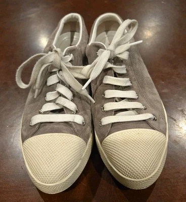 Prada Low Suede Leather Women’s sneakers size 7.5 Gray - Image 1 of 4