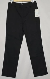 Women's NWT Time And Tru Straight Chino Pants Black Size 2 - Picture 1 of 7
