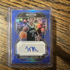 Wendell Moore Jr. 2022-23 Panini Prizm Draft Blue Auto /149 Rookie Card Duke