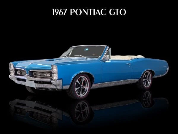 Pontiac GTO 1967 convertible en azul nuevo letrero de metal: 12x16" envío gratuito Foto 1 de 1