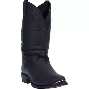 Dingo Men's Amsterdam Black Slouch Leather Boots DI15240 - Picture 1 of 5