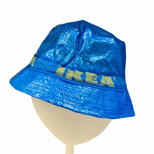 IKEA Rain Sun Bucket Hat KNORVA Frakta Lined Bag Blue Authentic Fun Hip Hop - Picture 1 of 1