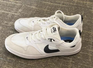 Nike SB Alleyoop CJ0882-100 Mens Size 11.5 White Suede Skate Sneakers Shoes - Imagen 1 de 8