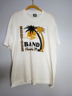 Camiseta Vintage Anos 80 Montour High School Band FL Screen Stars EUA Tamanho XL Branca  - Imagem 1 de 4