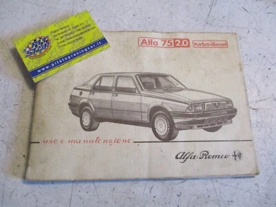 LIBRETTO USO E MANUTENZIONE ALFA ROMEO 75 TURBO DIESEL - EDIZIONE 85 - ORIGINALE - Immagine 1 di 2