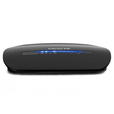 MEDIALINK Wireless-N Router MWN-WAPR150N Black w/Cords USED Works Perfectly - Image 1 of 4