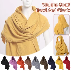 Medieval Pirate Scarf Hood Cloak Halloween Cosplay Renaissance Shoulder Capes - Picture 1 of 19