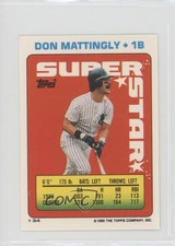 1990 Super Star Sticker Back Cards Don Mattingly Mike Bielecki Craig Worthington