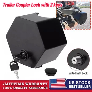 Heavy Duty Trailer Hitch Coupler Lock 2-5/16", 2", 1-7/8" For Tow Boat RV +2 Key - Picture 1 of 14