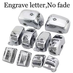 Fit For Harley Touring Model Chrome Hand Control Switch Housing Cap Button Cover - Picture 1 of 11