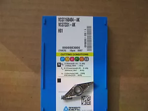 Korloy VCGT160404-AK, H01, Aluminum Cutting Inserts .015"rad NEW!! - Picture 1 of 3