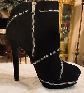 NEW Victoria's Secret Colin Stuart Leather Platform Ankle Boots Zippers 8.5 NEW - Picture 1 of 11