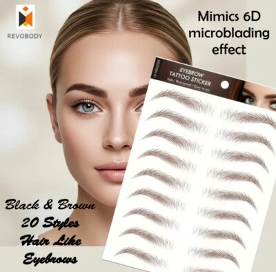 ✅ 6D Eyebrows Tattoo Real Look Sticker False ✅Eyebrow Waterproof Stick On Makeup - Image 1 of 4