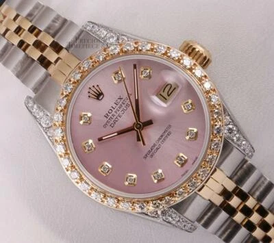 Rolex Datejust Lady 26mm 18k/SS-Diamond Lug-Ice Pink Diamond Dial-Diamond Bezel - Image 1 of 4