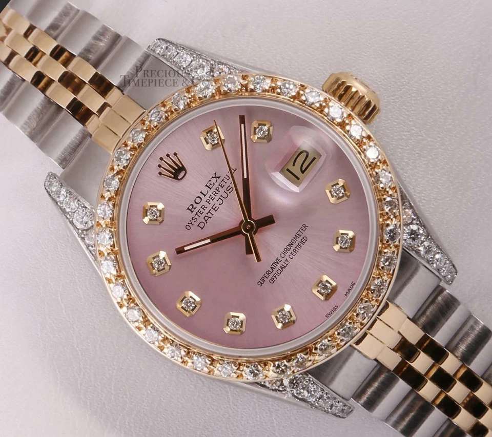 Rolex Datejust Lady 26mm 18k/SS-Diamond Lug-Ice Pink Diamond Dial-Diamond Bezel - Image 1 of 4