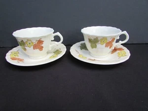 Metlox Poppytrail Vernonware HERBSTBLÄTTER Tasse & Untertasse (2 Sets) EUC - Bild 1 von 4