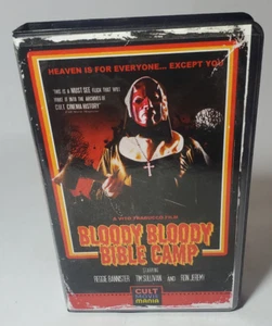 Bloody Bloody Bible Camp Cult Movie Mania VHS Horror Cult Reggie Bannister - Picture 1 of 8