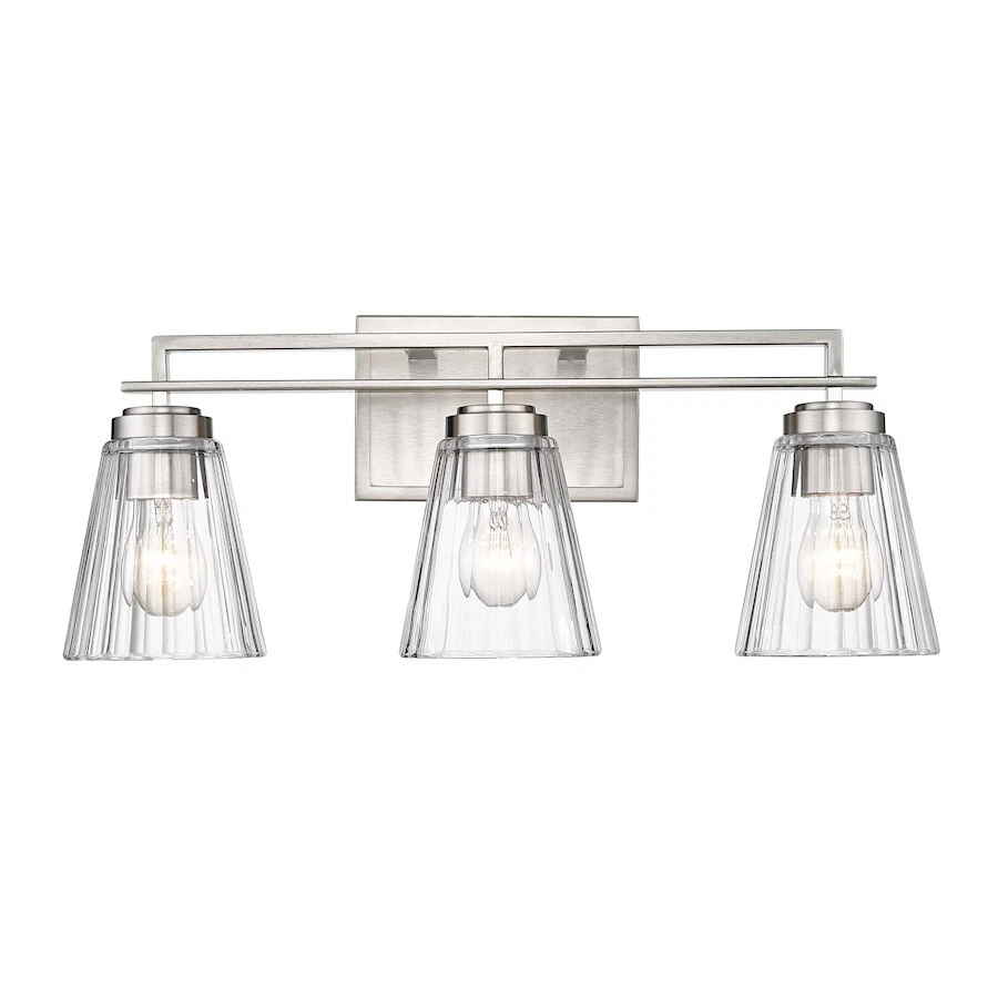 Z-Lite Lyna 3 Light Vanity, Brushed Nickel/Clear - 823-3V-BN - Image 1 of 1