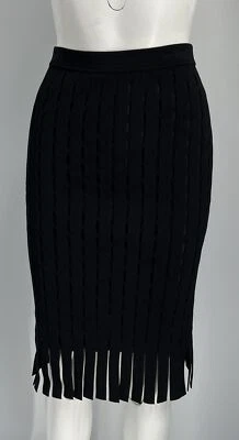 Falda lápiz Alexander Wang nocturna negra elástica tejida flecos talla Petite/S nueva con etiquetas Foto 1 de 4