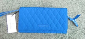 NEW WITH TAG VERA BRADLEY TURQUOISE BLUE  WRISTLET WALLET PURSE - Picture 1 of 3