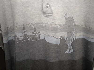 RARE Bobby Jones at St Andrews WEAVE! Gray Tones 100% Cotton S/S Polo Shirt XL - Image 1 of 4