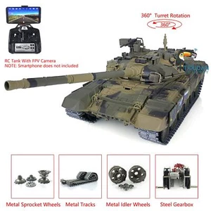 7.0 1/16 Henglong Upgraded Metal Russia T90 RTR RC Tank 3938 FPV 360° Turret - Picture 1 of 12