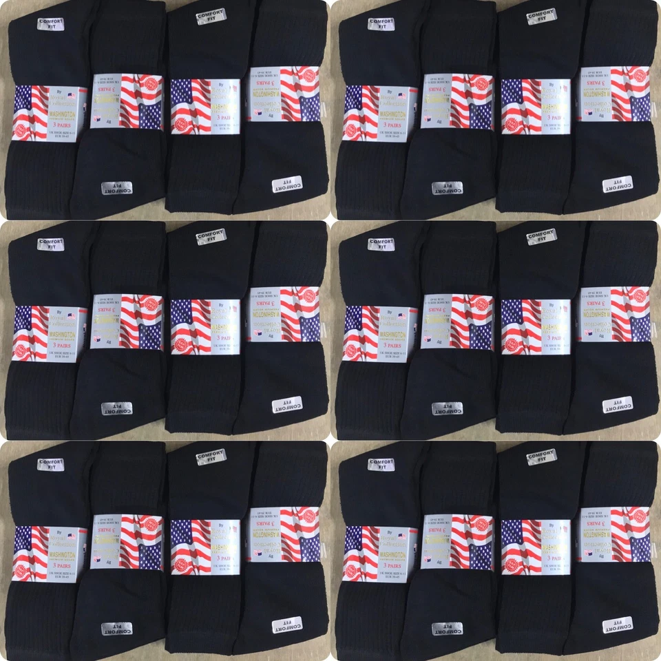 WASHINGTON 60 PAIRS OF MENS BLACK SPORT SOCKS ASSORTED SIZE 6-11 WHOLESALE JOB LOT