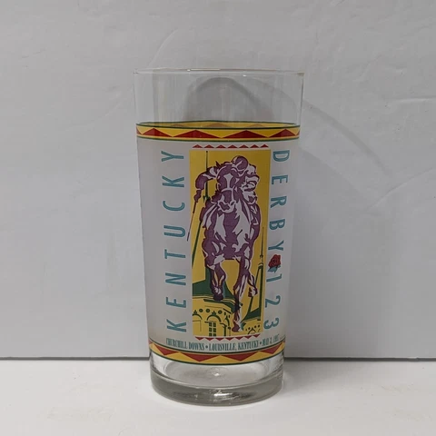 Kentucky Derby 123rd 1997 Drinking Glass Churchill Downs -Official Aramark Cover