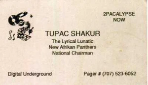 TUPAC 2PAC SHAKUR - 2Pacalypse Now - Business / Calling Card - 3"x2" reprint - Bild 1 von 1