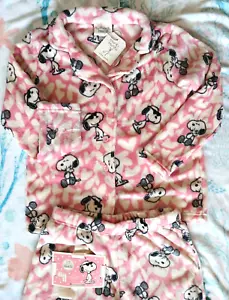 MUNKI MUNKI "SNOOPY PEANUTS" 2-PIECE Matching Women's Pajama Set Pink -MEDIUM - Picture 1 of 8