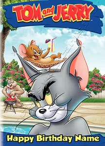 Tom und Jerry - Personalisierte Geburtstagskarte Tochter Sohn Junge Mädchen Kinder Kids - Bild 1 von 1