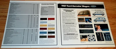 Ford Aerostar 1987 equipo/opciones de color anuncio original concesionario 87 Foto 1 de 2