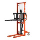 2200lbs Manual Pallet Stacker with Adjustable Forks and Fixed Legs Hand Tools